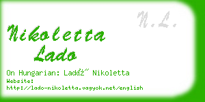 nikoletta lado business card